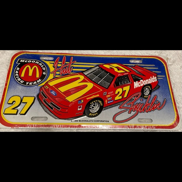 Nascar Other - 1993 NASCAR McDonald’s License Plate NEW Vintage